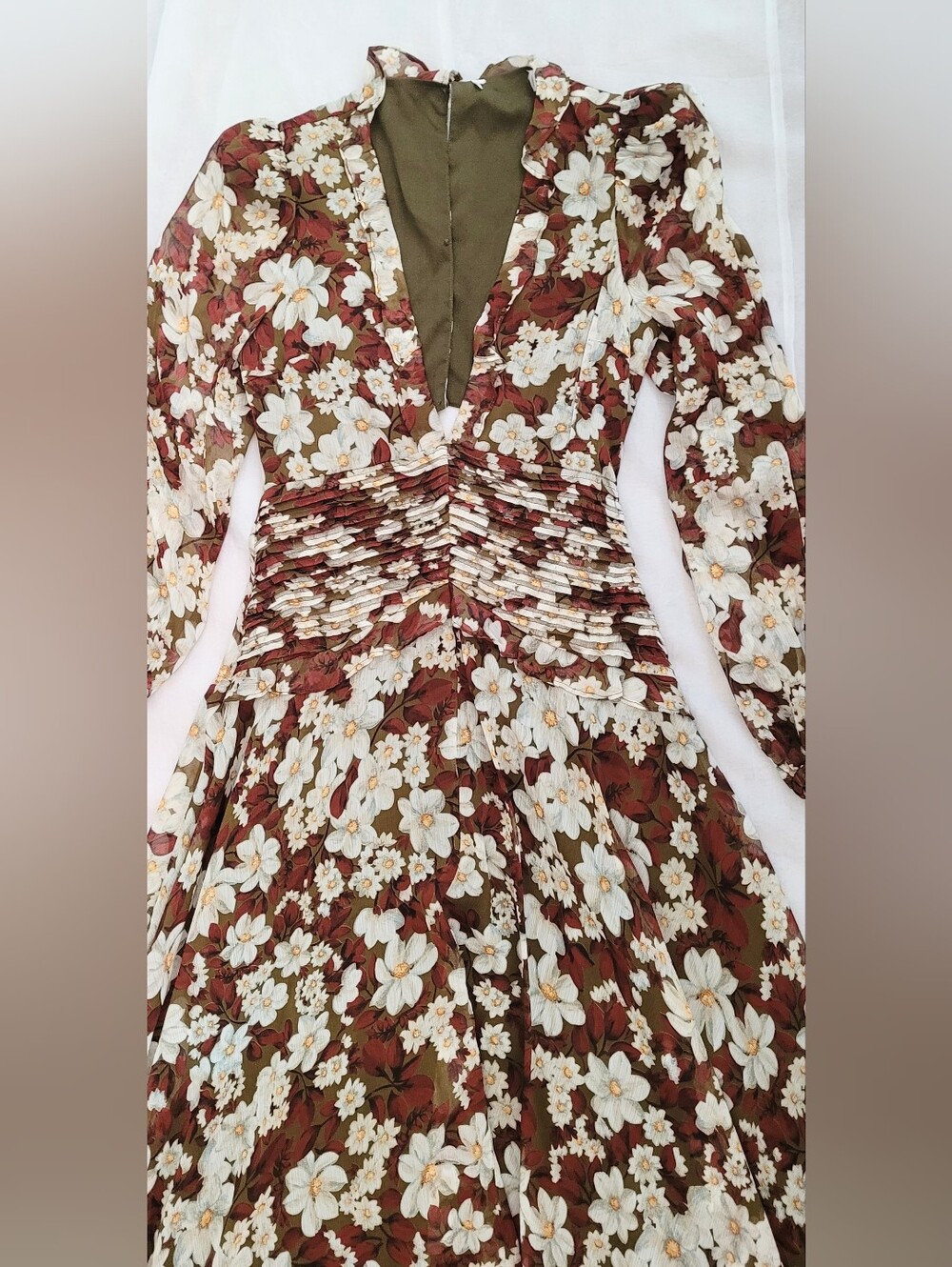 NWOT! ASTR Fall Formal Floral Anthro Women's Open-Back Chiffon Maxi Dress Small - Picture 12 of 17